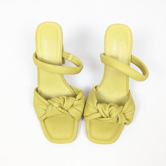 Call It Spring Rhia Vegan Green Slip On Bow Block Heel Sandals Size 7 - Picture 4 of 8